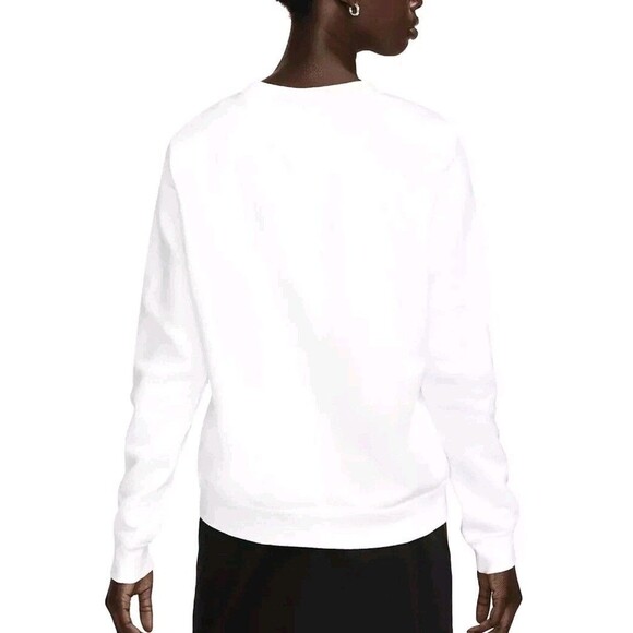 Nike Women's Sportswear Fleece Logo Sweatshirt in White/ Size XS/ DQ5832-100/New - Picture 2 of 8